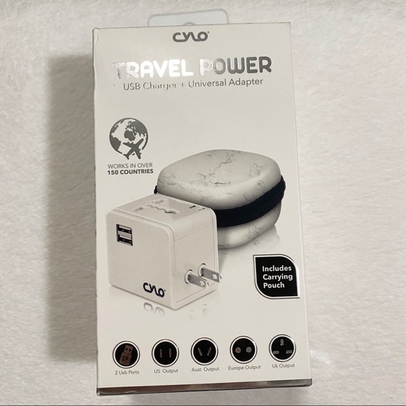 Cylo Travel Power USB Charger & Universal Adapter with Marble Carrying Case - Picture 1 of 3